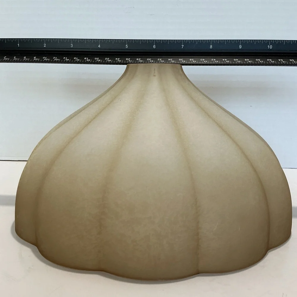 Torchiere Floor Lamp Glass Shade Amber Alabaster Fluted Clam Shape REPLACEMENT